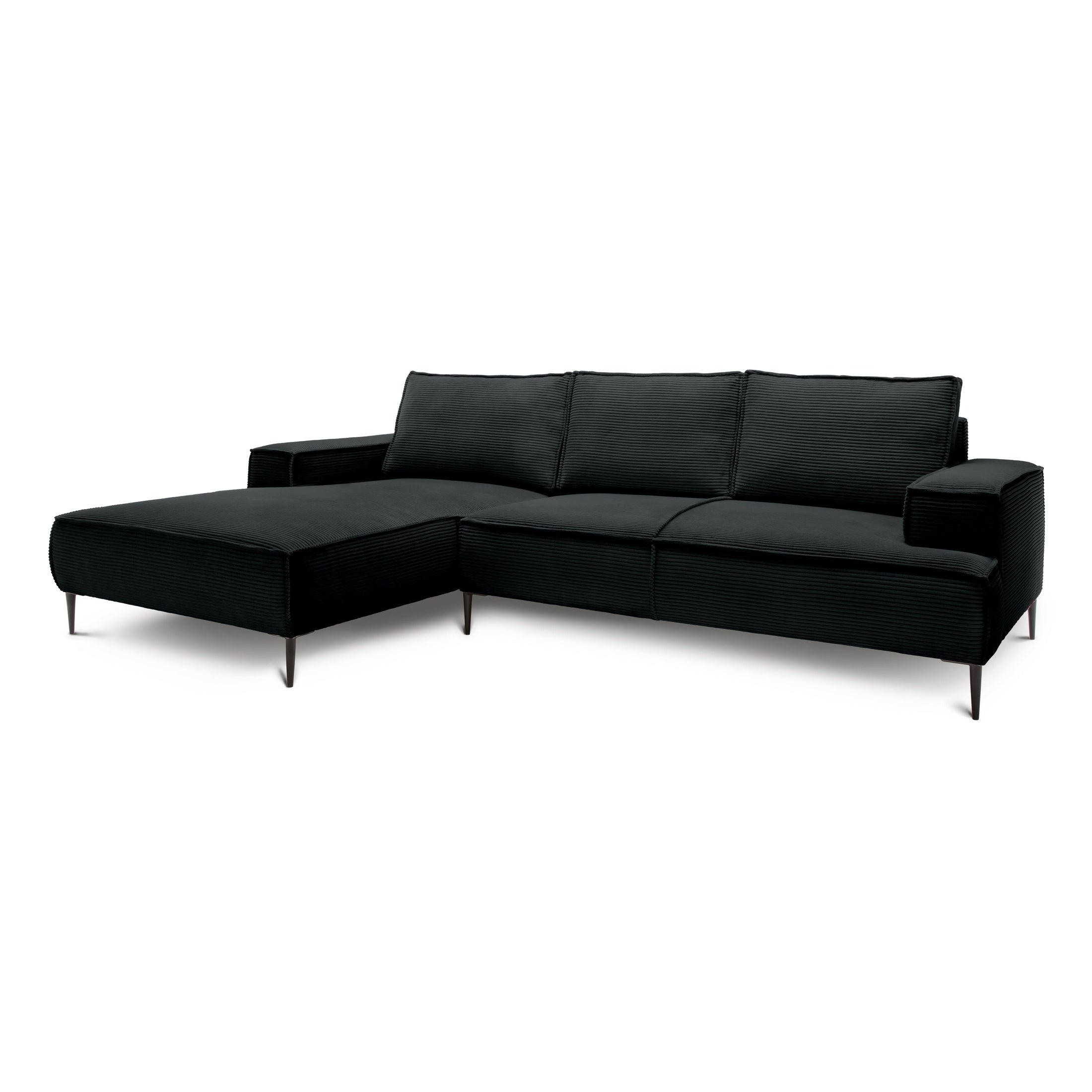 Narożnik 3-osobowy 275 cm w stylu modern classic | May Węgiel (POSO 135) Lewostronny