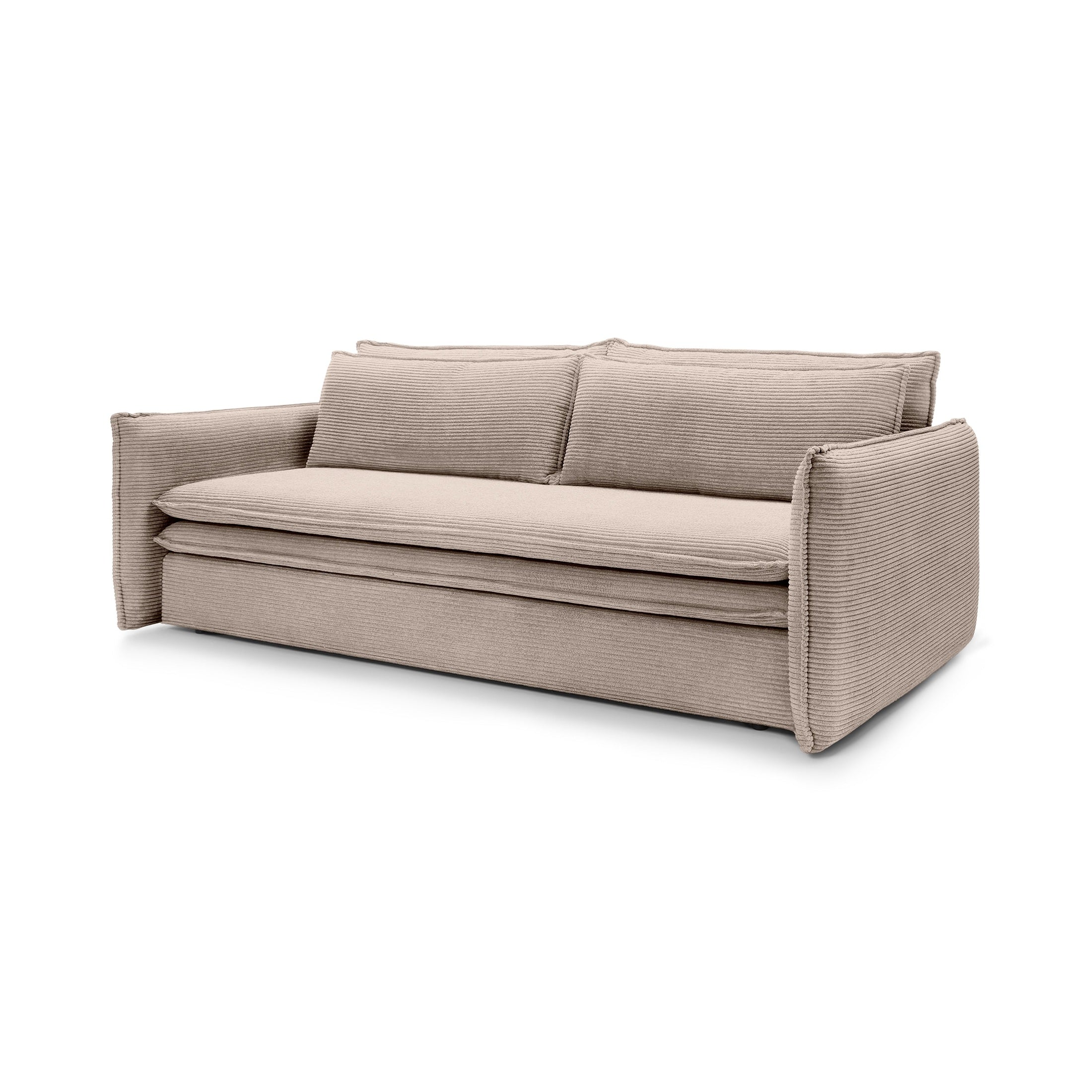 Sofa z spania 140x200 i pojemnikiem | Lily Płowe Szkło (POSO 145)