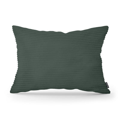 Dekokissen 40x55 cm im Vintage-Stil | Breiter Cord – Waldgrün (POSO 14)