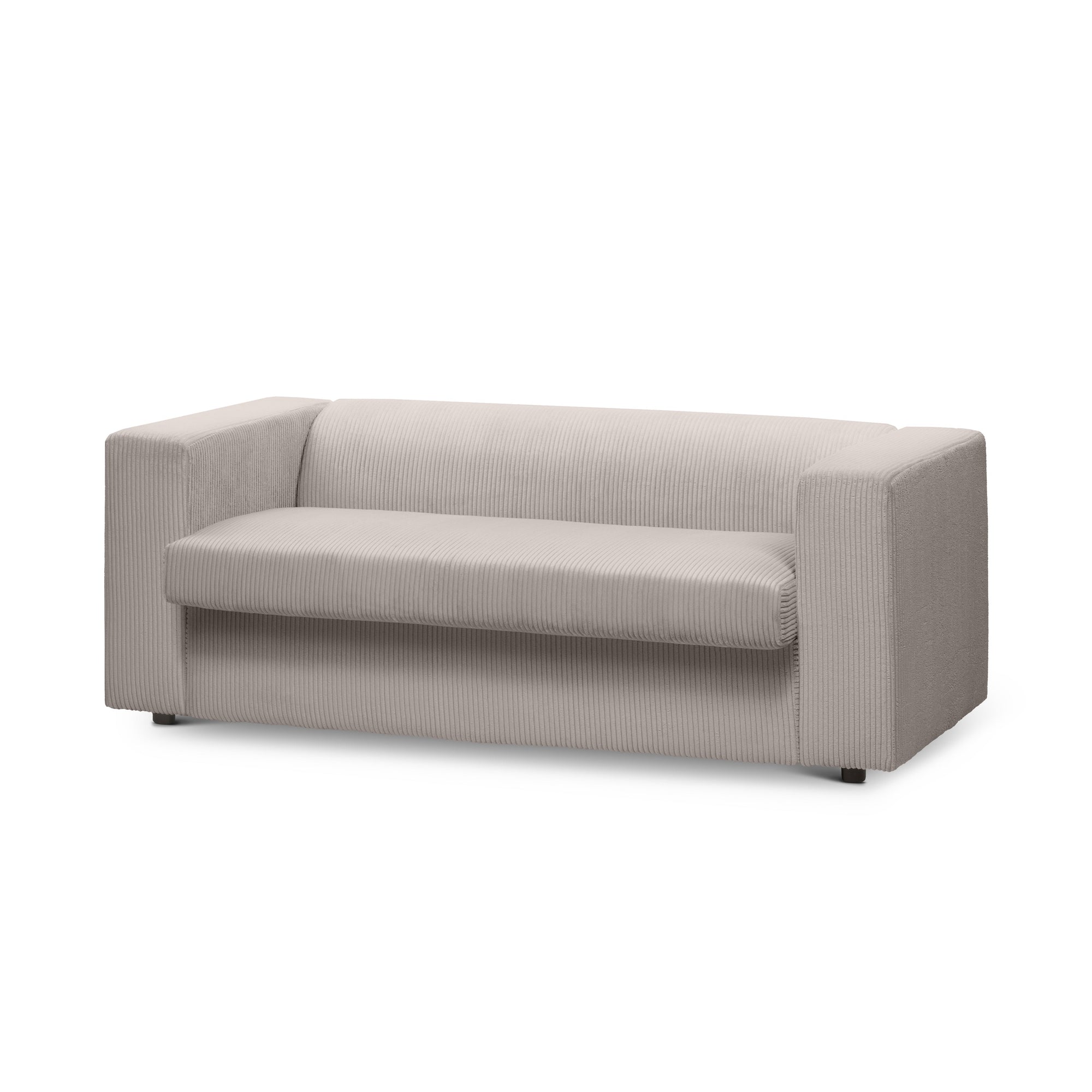 Sofa 2-osobowa z funkcją spania 174 cm – kompaktowa, sztruksowa, nowoczesna | July Piaskowy Kamień (POSO 02)