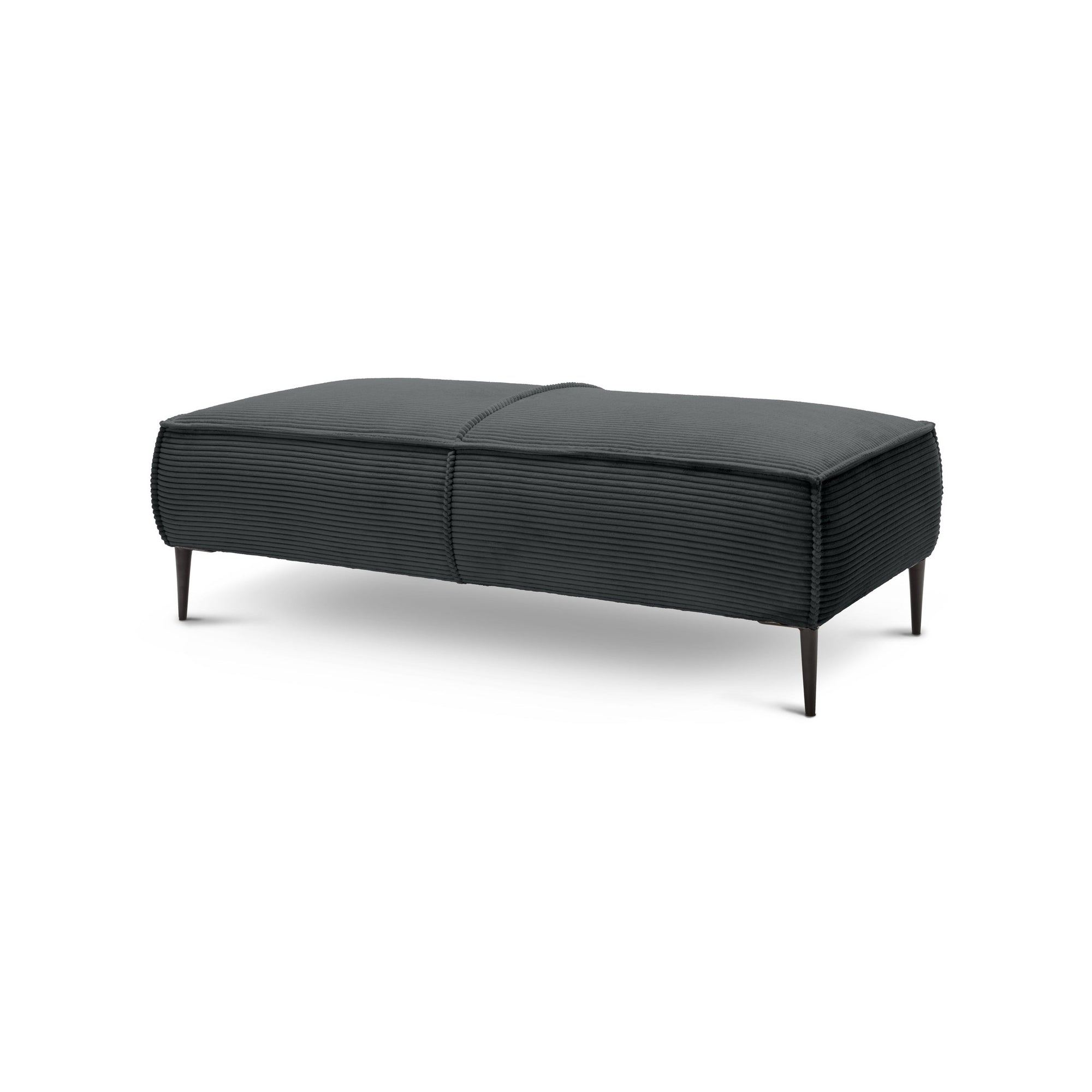 Pufa 140 cm do salonu w stylu modern – kompaktowa forma, elastyczne siedzisko | May Antracyt (POSO 34)