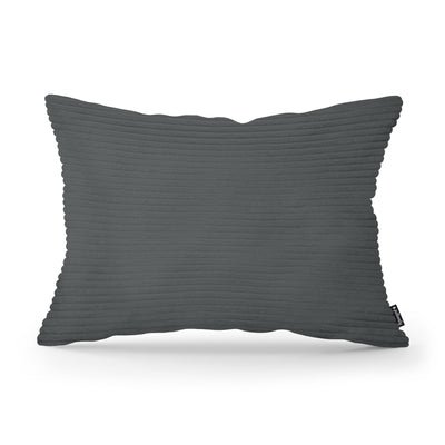 Dekokissen 40x55 cm im Vintage-Stil | Breiter Cord – Anthrazit (POSO 34)