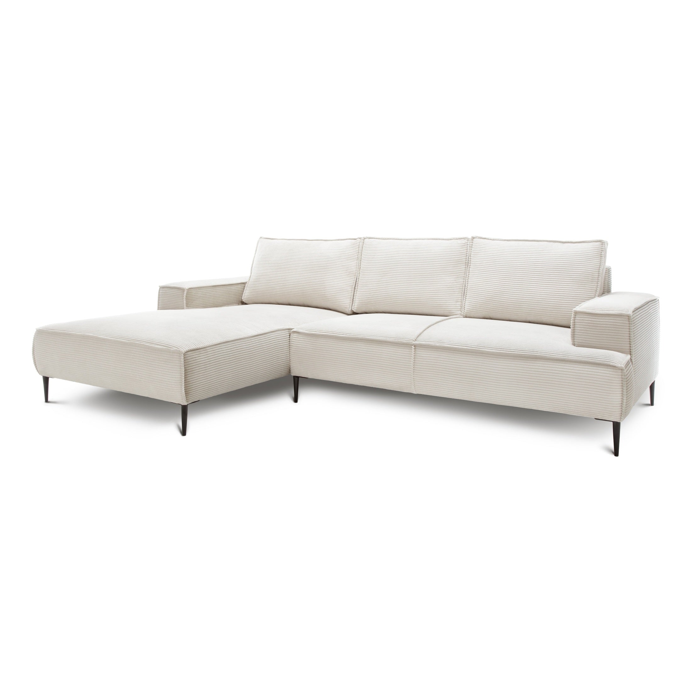 Narożnik 3-osobowy 275 cm w stylu modern classic | May Porcelanowy Beż (POSO 38) Lewostronny