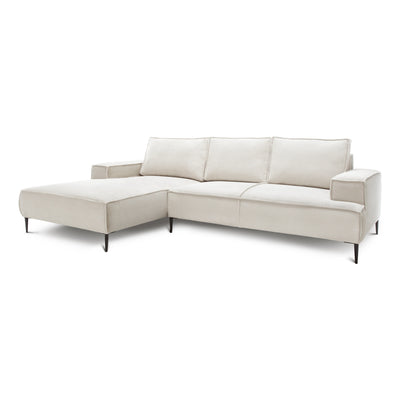 Narożnik 3-osobowy 275 cm w stylu modern classic | May Porcelanowy Beż (POSO 38) Lewostronny