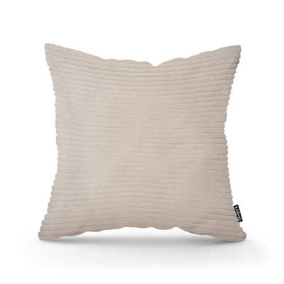 Poduszka dekoracyjna 45×45 cm w stylu scandi i boho | Szeroki Sztruks Porcelanowy Beż (POSO 38)
