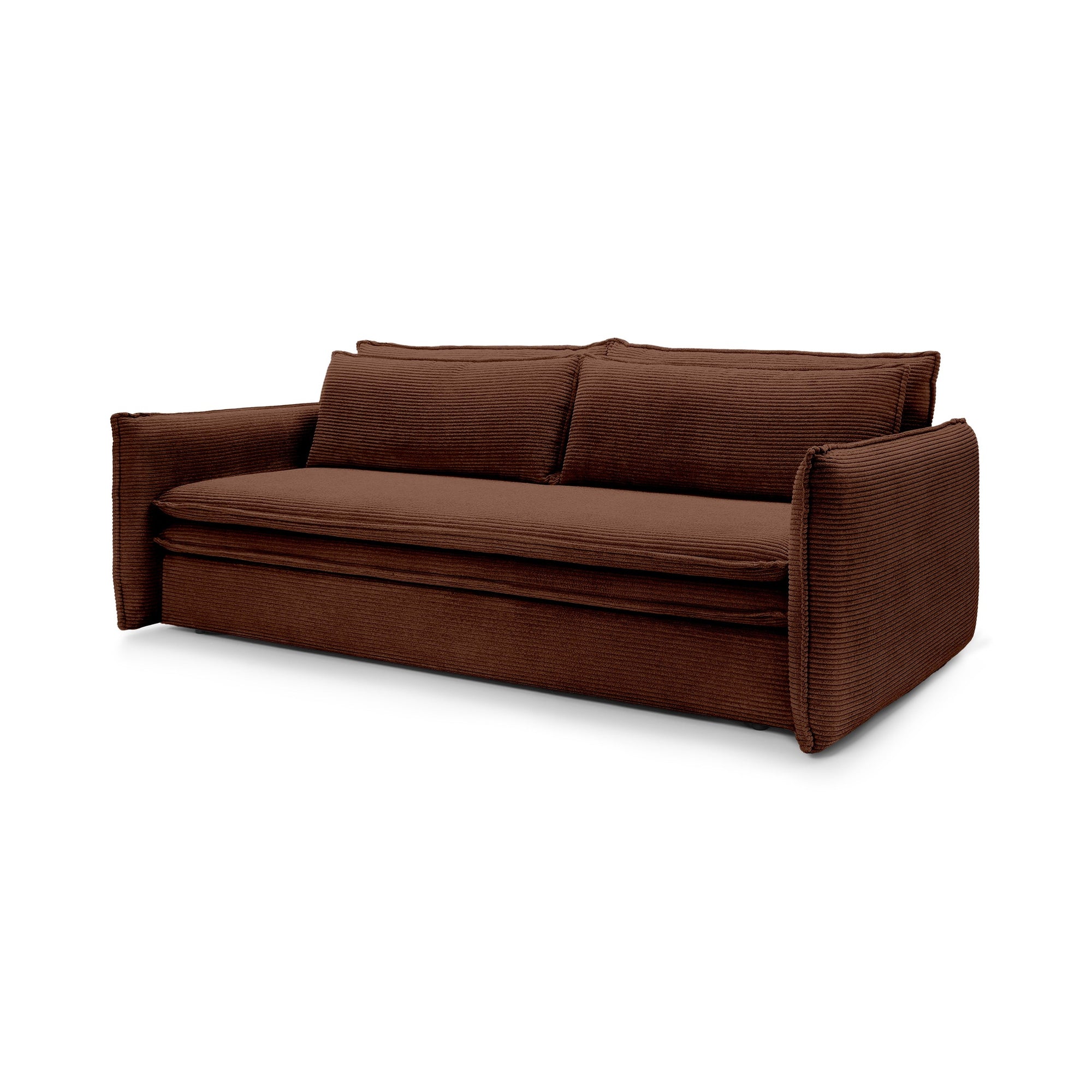 Sofa modułowa z funkcją spania 140x200 i pojemnikiem – sztruksowa, pet friendly | Lily Espresso (POSO 39)