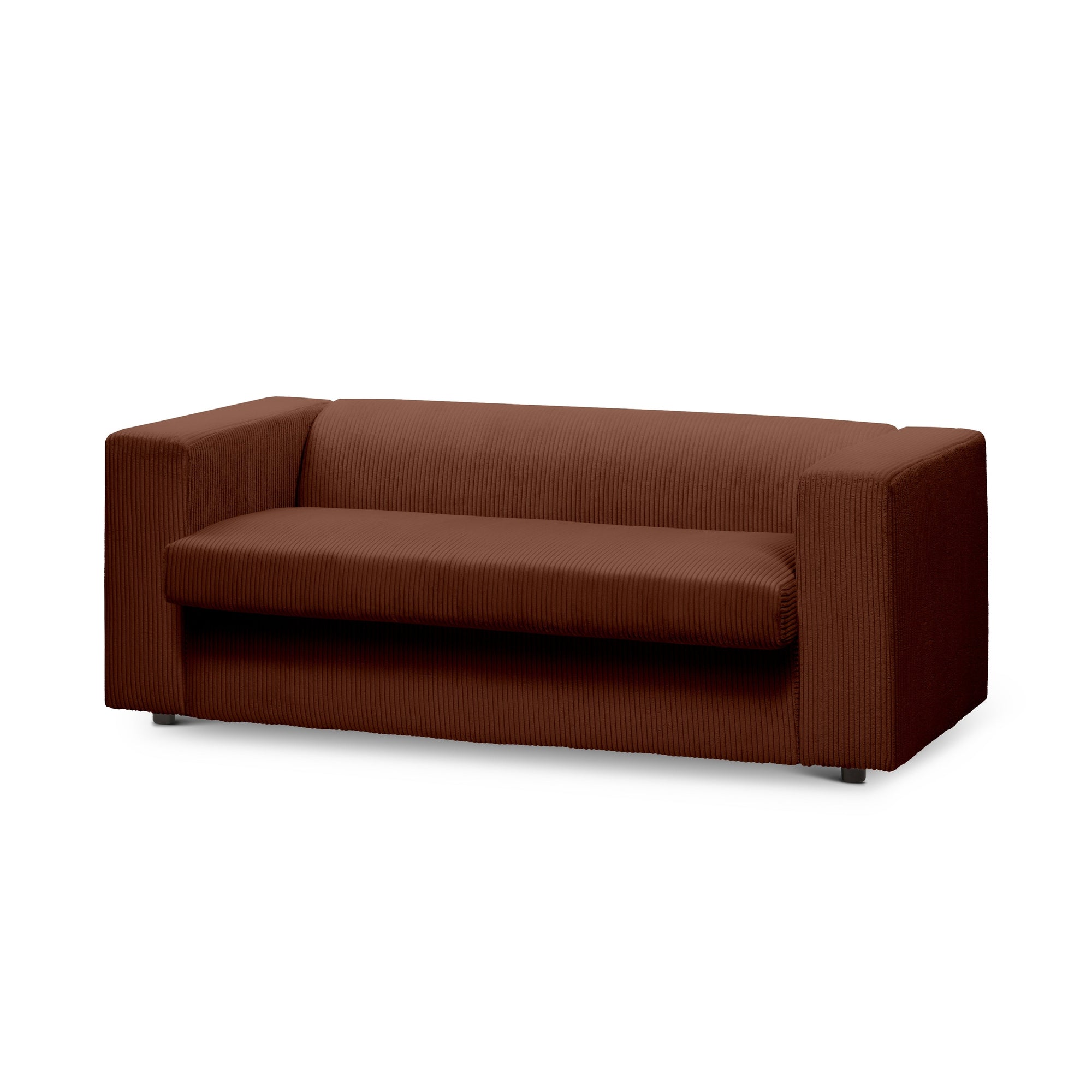 Sofa 2-osobowa z funkcją spania 174 cm – kompaktowa, sztruksowa, nowoczesna | July Espresso (POSO 39)
