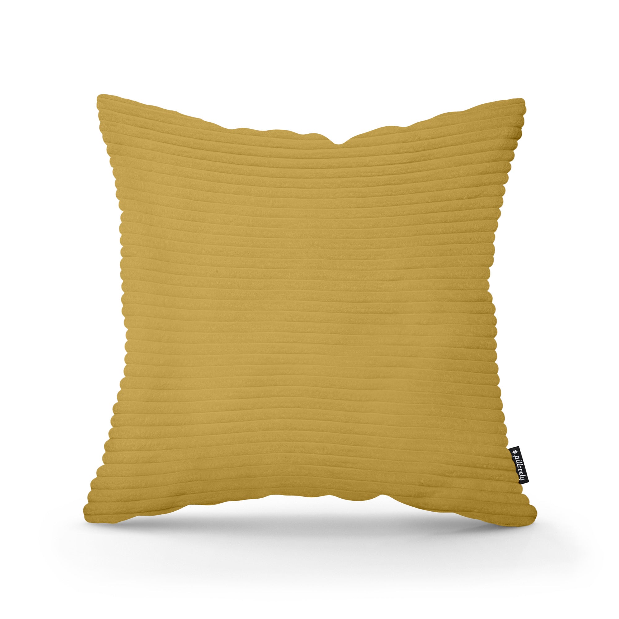 Poduszka dekoracyjna 45×45 cm w stylu scandi i boho – wyraziste prążki | Szeroki Sztruks Miodowy Dąb (POSO 43)