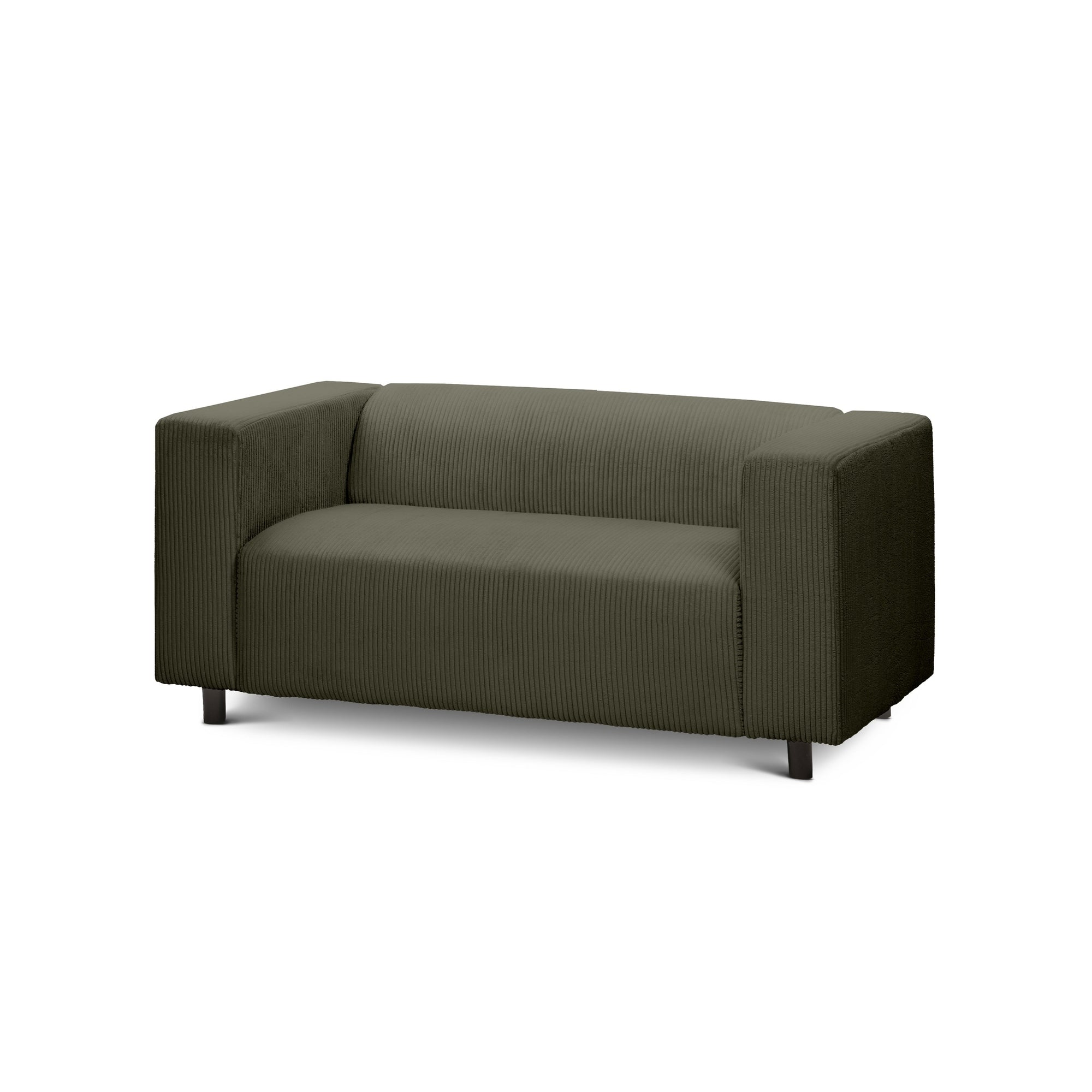 sofa 2-osobowa 151 cm – sztruks POSO, styl minimalistyczny | July Zielony Dąb (POSO 46)