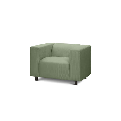 Fotel 95 cm do relaksu w stylu skandynawskim | July Szarozieleń (POSO 47)