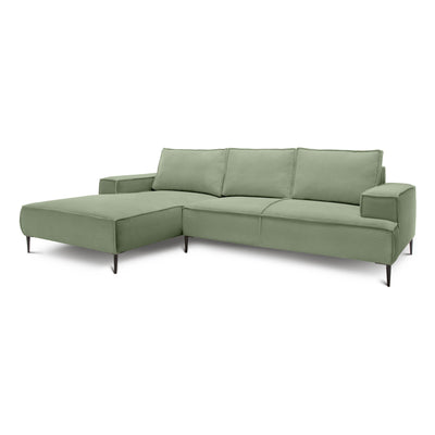 Narożnik 3-osobowy 275 cm w stylu modern classic | May Szarozieleń (POSO 47) Lewostronny