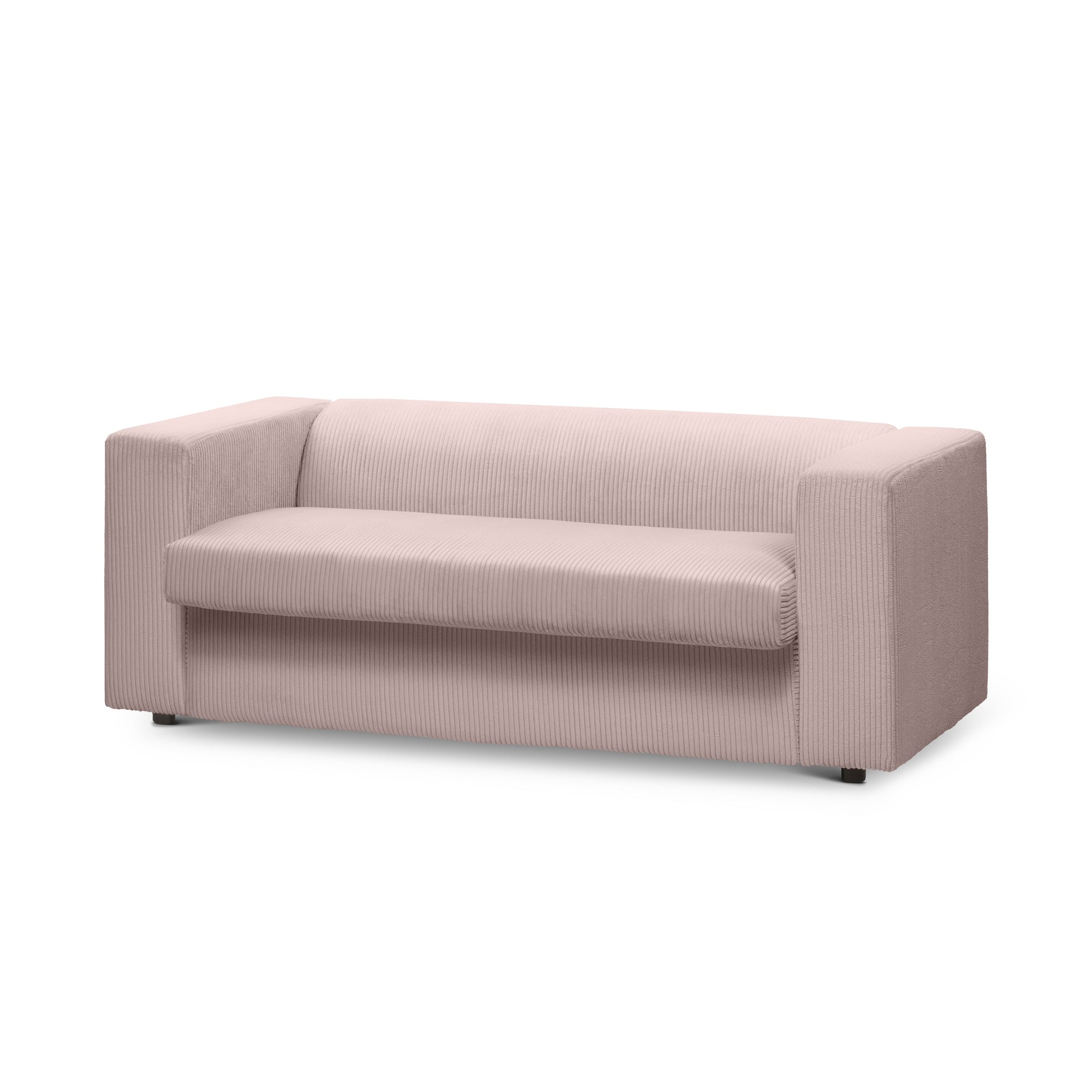 Sofa 2-osobowa z funkcją spania 174 cm – kompaktowa, sztruksowa, nowoczesna | July Zgaszony Róż (POSO 52)