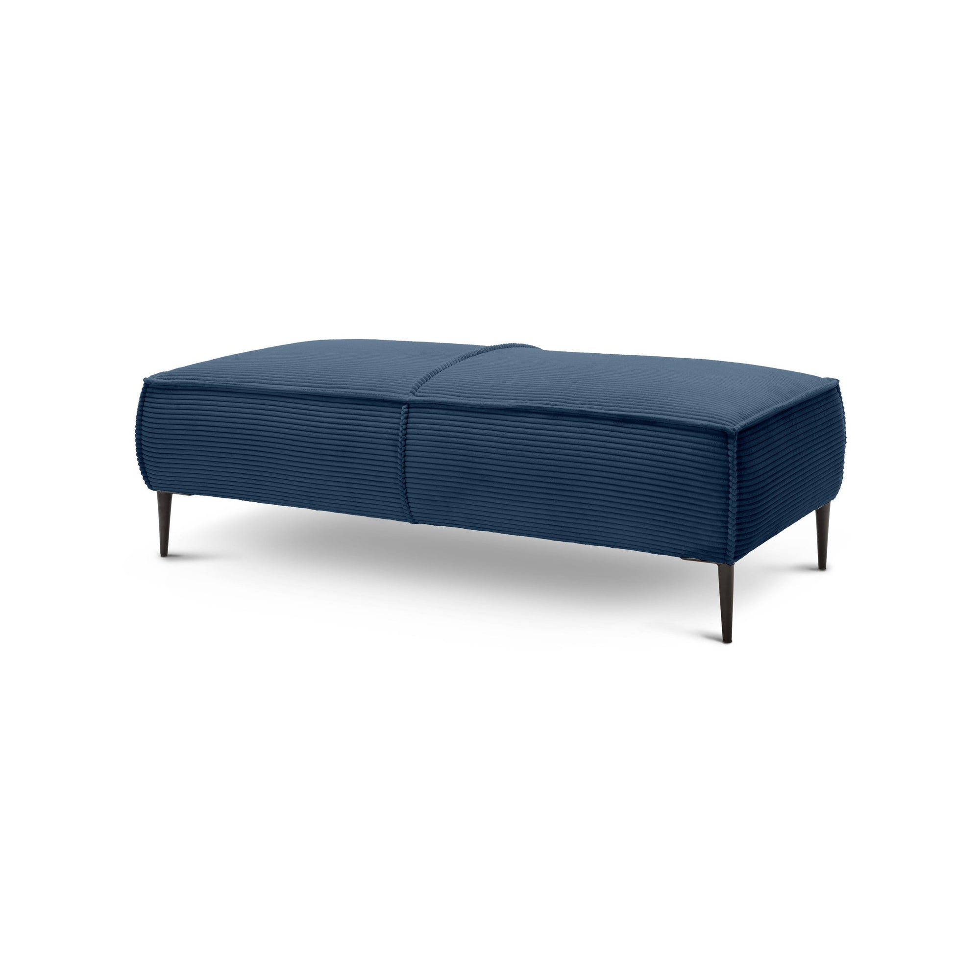 Pufa 140 cm do salonu w stylu modern – kompaktowa forma, elastyczne siedzisko | May Granatowy Grafit (POSO 05)