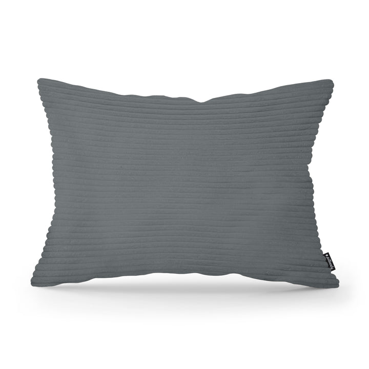 Poduszka Dekoracyjna Szeroki Sztruks 40x55 Grafitowy Mech