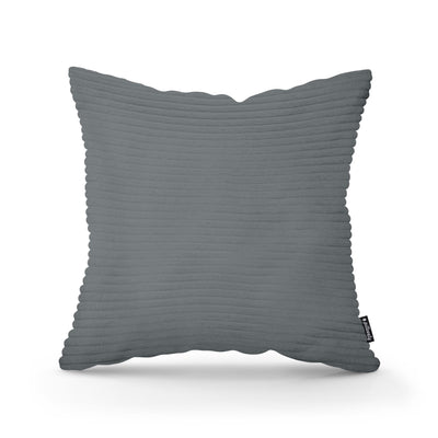Poduszka dekoracyjna 45×45 cm w stylu scandi i boho | Szeroki Sztruks Grafitowy Mech (POSO 60)