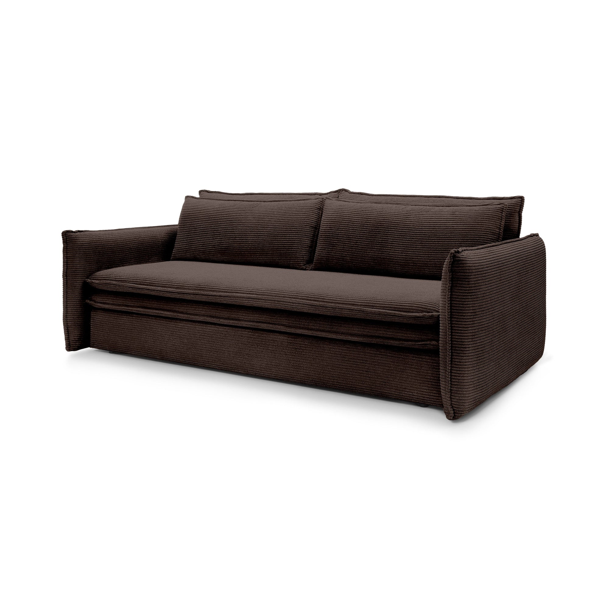 Sofa modułowa z funkcją spania 140x200 i pojemnikiem – sztruksowa, pet friendly | Lily Ciemny Orzech (POSO 06)