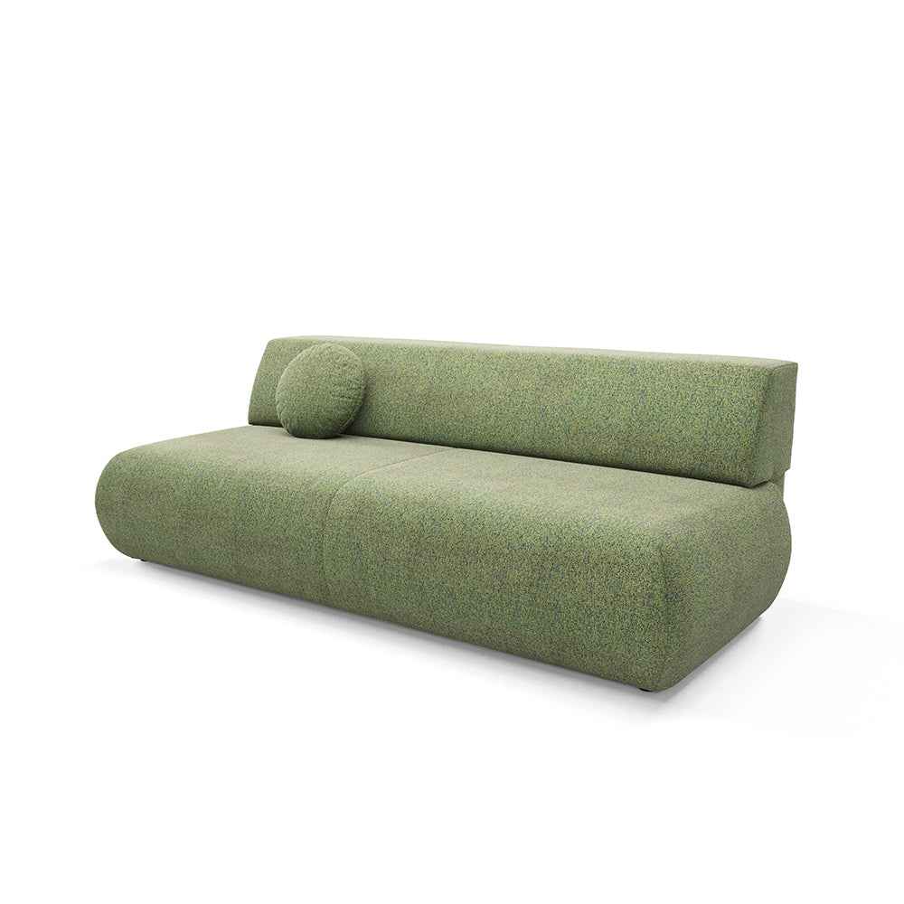 Sofa z funkcją spania 140x200 z pojemnikiem w stylu nowoczesnym – mechanizm DL, regulowany podłokietnik | Puentro Zielony Chmiel (PUENTE 34)