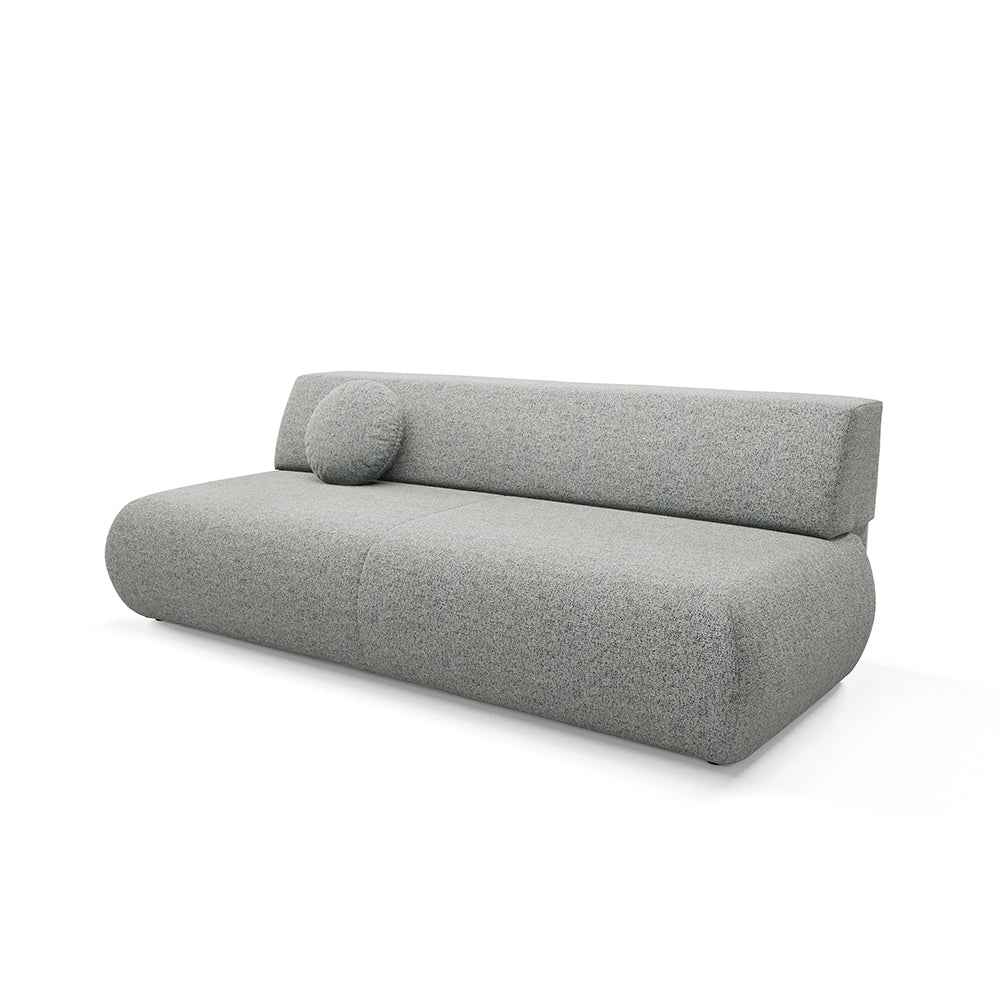 Sofa z funkcją spania 140x200 z pojemnikiem w stylu nowoczesnym – mechanizm DL, regulowany podłokietnik | Puentro Szary Kamień (PUENTE 92)