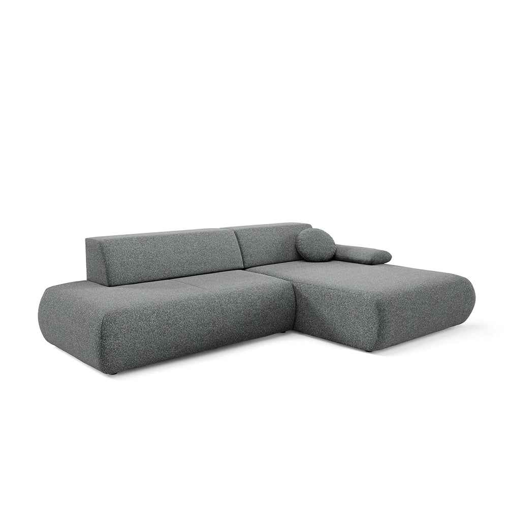 Narożnik 4-osobowy z funkcją spania w stylu minimalistycznym | Puentro Prawo Granitowa Otchłań (PUENTE 94)