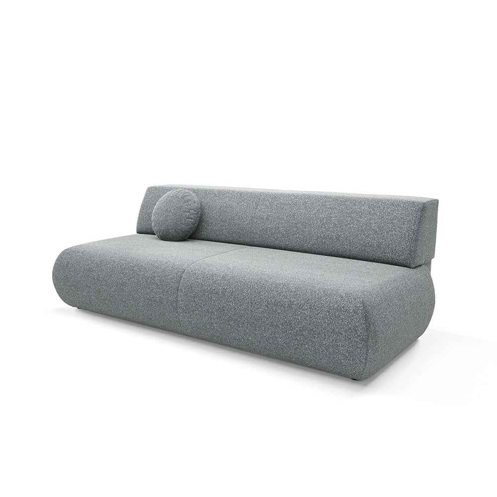 Sofa z funkcją spania 140x200 z pojemnikiem w stylu nowoczesnym – mechanizm DL, regulowany podłokietnik | Puentro Granitowa Otchłań (PUENTE 94)