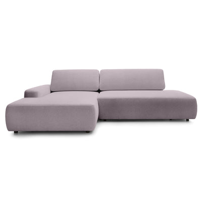 Narożnik z funkcją spania 4-osobowy 125x210 w stylu japandi | Bamby Lewostronny Pył Różany (RAVEN 30)