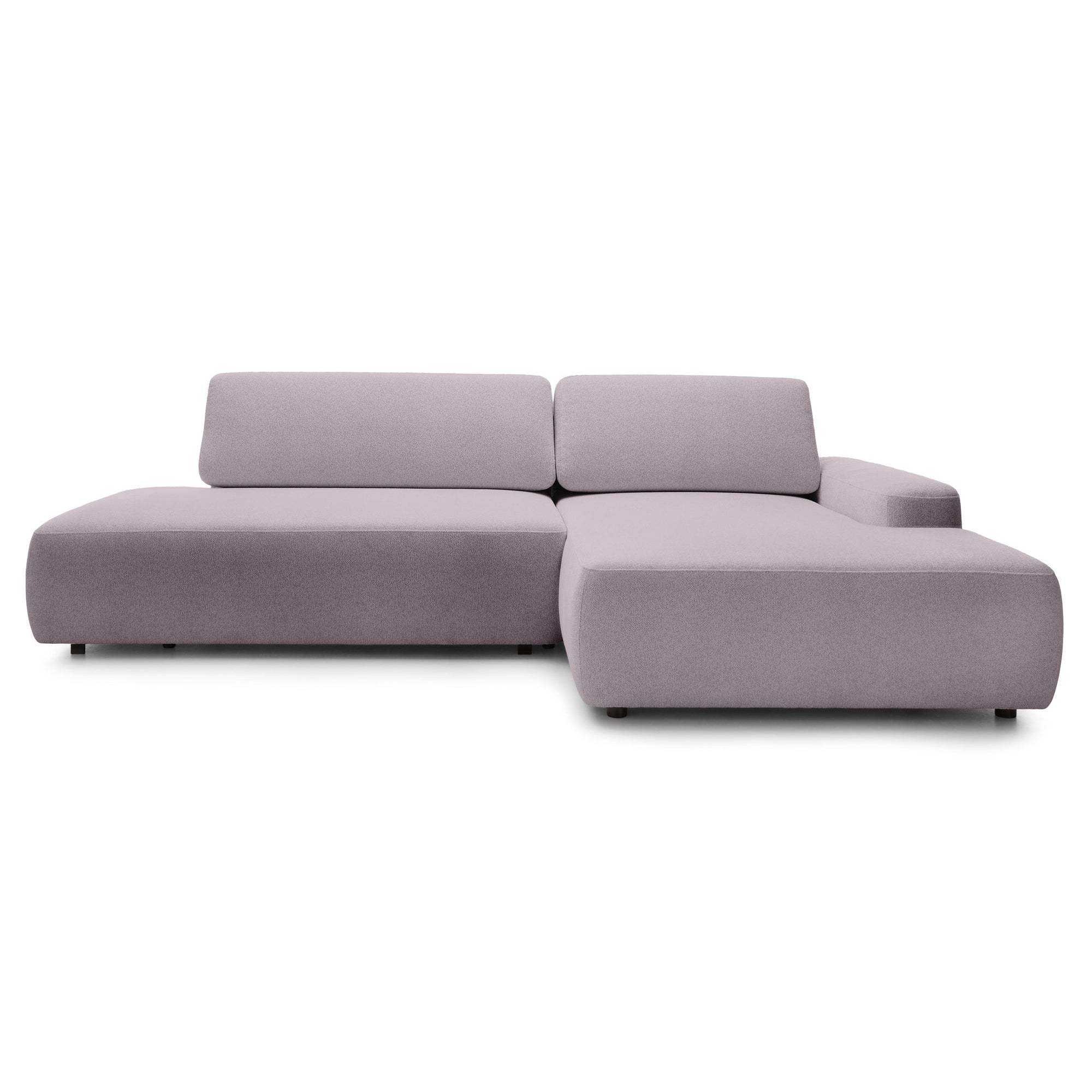 Narożnik z funkcją spania 4-osobowy 125x210 w stylu japandi – tapicerowany tył, system DL | Bamby Prawostronny Pył Różany (RAVEN 30)