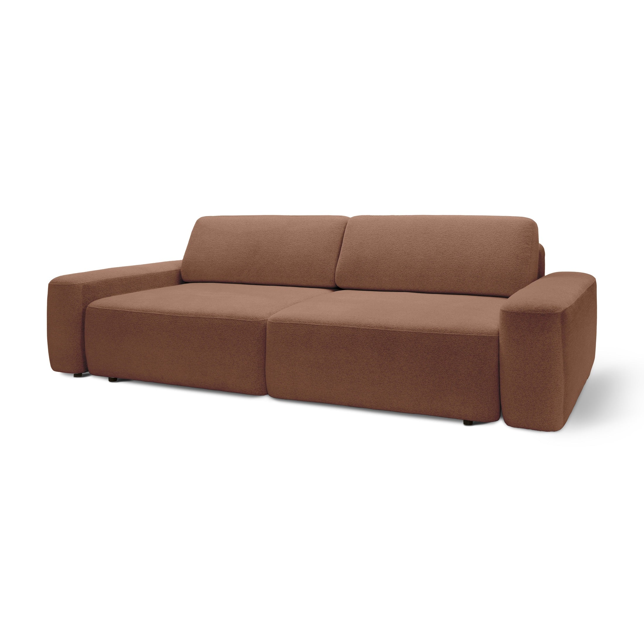 Sofa z funkcją spania 200x136 z pojemnikiem DL| Bamby Cynamonowy Brąz (RAVEN 38)