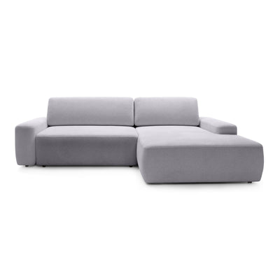 Narożnik z funkcją spania 3-osobowy 125x210 w stylu nowoczesnym | Bamby Prawostronny Szary Opal (RAVEN 06)