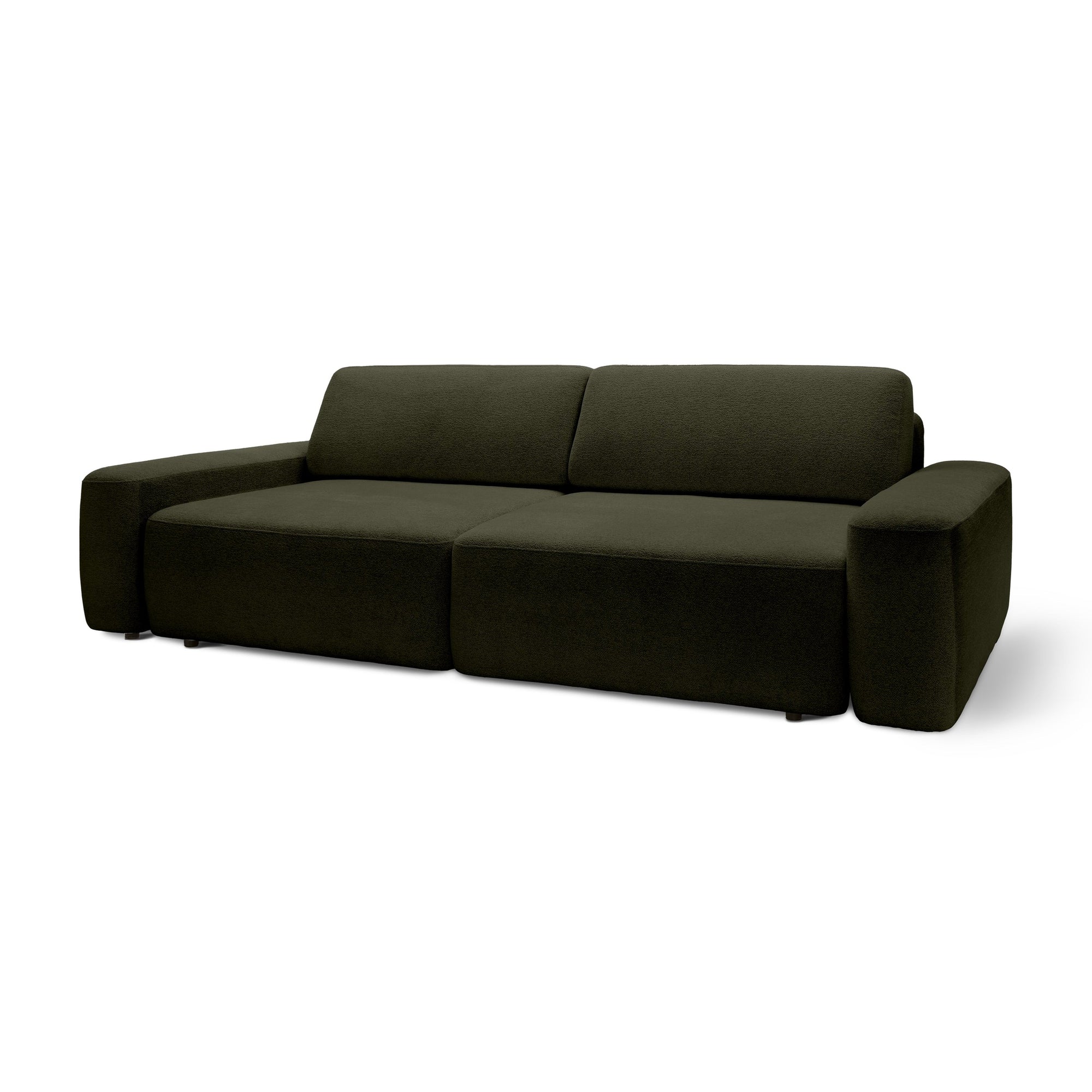 Sofa z funkcją spania 200x136 z pojemnikiem DL – bouclé Raven | Bamby Palona Kawa (RAVEN 78)