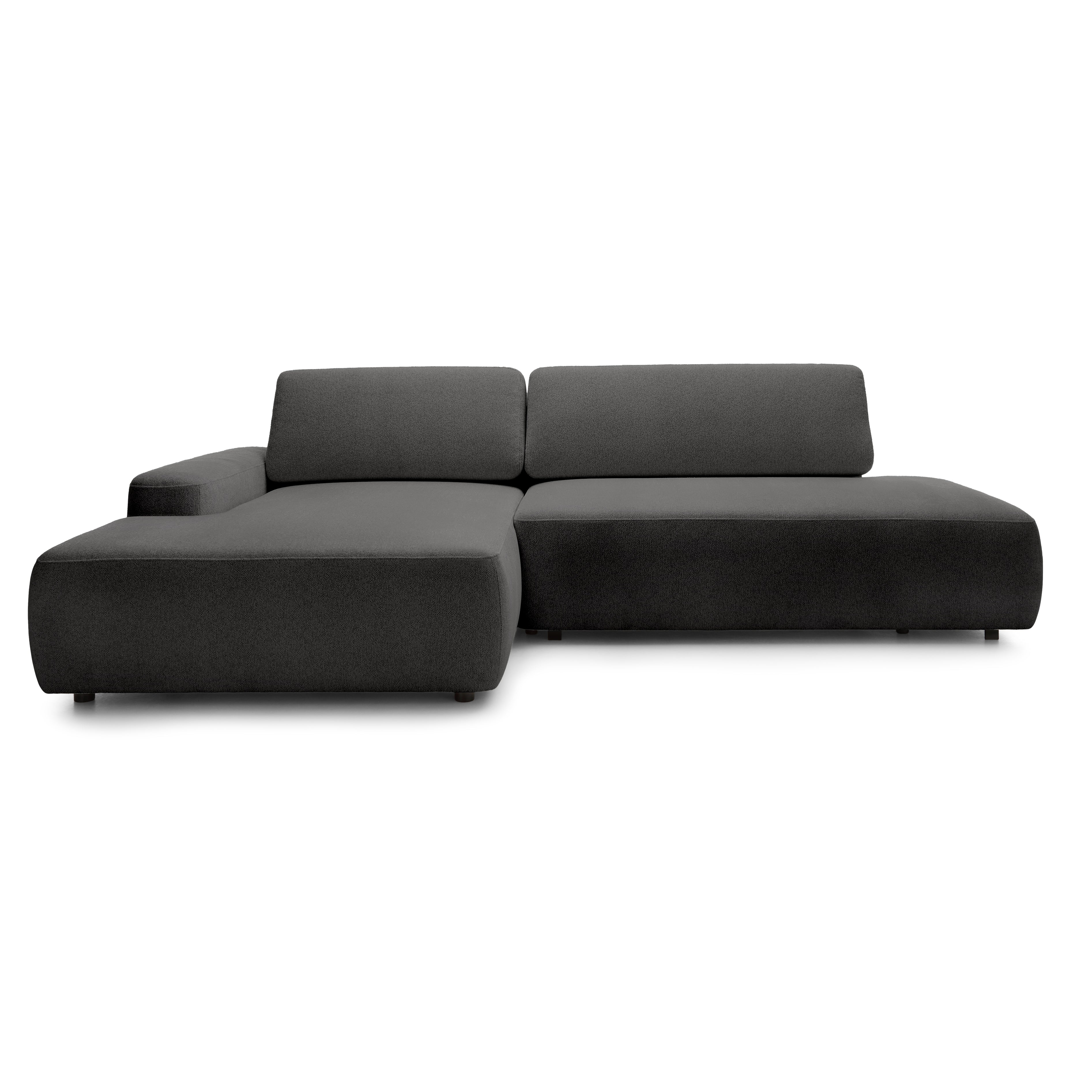 Narożnik z funkcją spania 4-osobowy 125x210 w stylu japandi – tapicerowany tył, system DL | Bamby