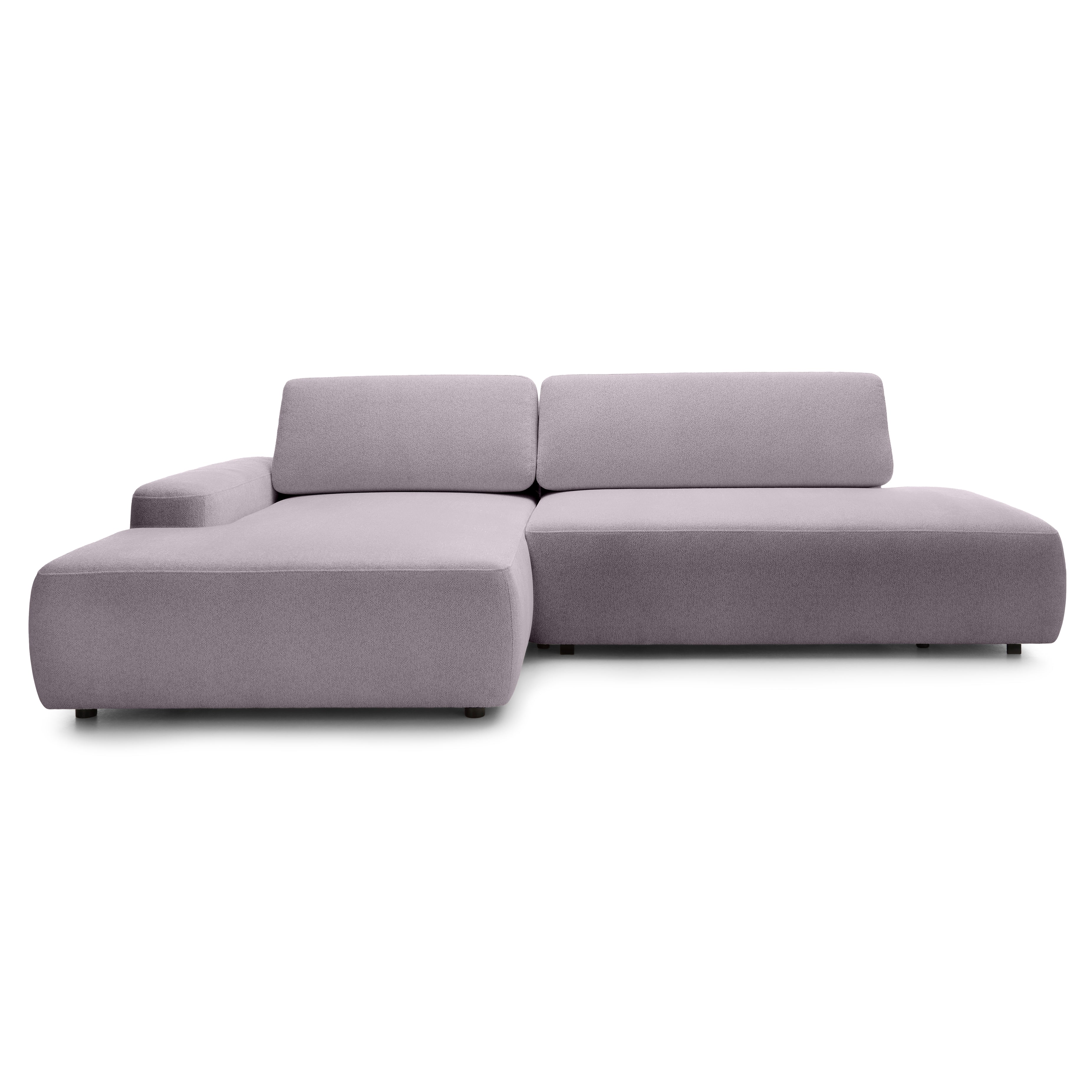 Narożnik z funkcją spania 4-osobowy 125x210 w stylu japandi – tapicerowany tył, system DL | Bamby Jesienny Róż (RAVEN 91) Lewostronny