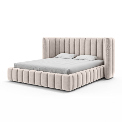 Polsterbett mit vertikaler Steppung und Bettkasten im Modern-Soft-Stil | Gianda