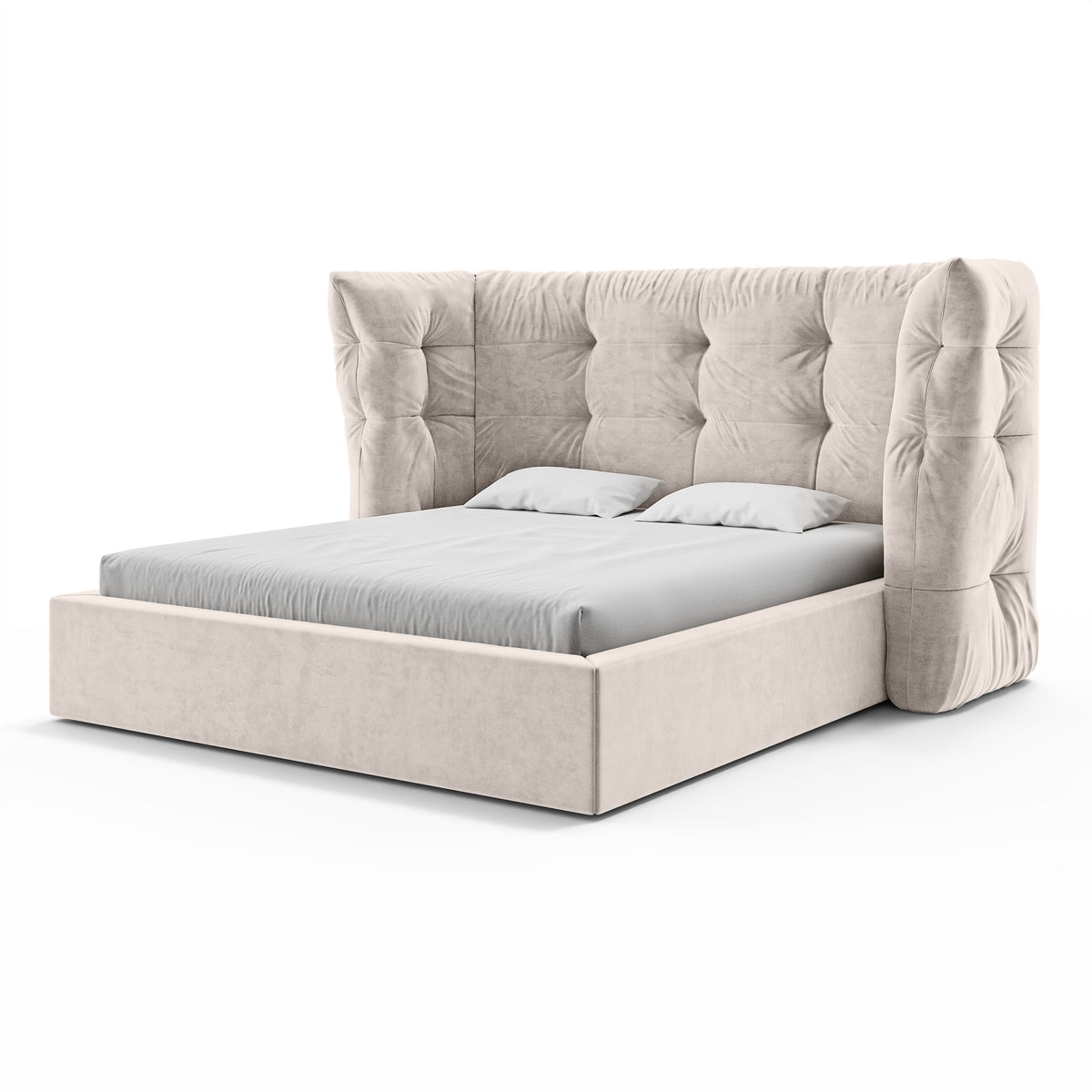 Polsterbett mit Steppung und Bettkasten im Glamour-Stil | Diara