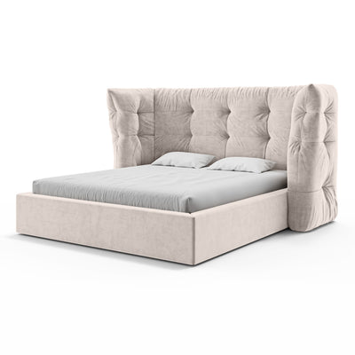 Polsterbett mit Steppung und Bettkasten im Glamour-Stil | Diara