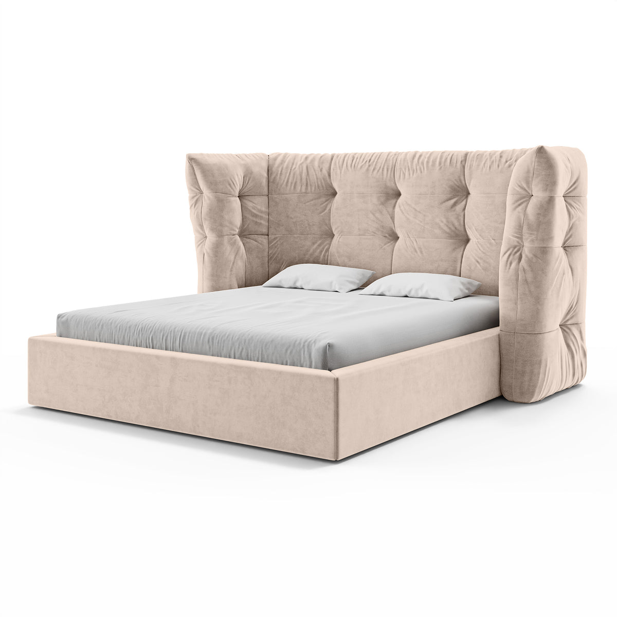 Polsterbett mit Steppung und Bettkasten im Glamour-Stil | Diara