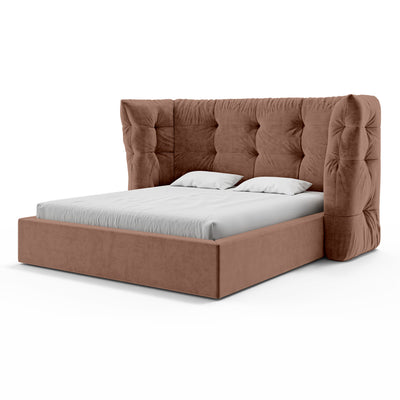 Polsterbett mit Steppung und Bettkasten im Glamour-Stil | Diara