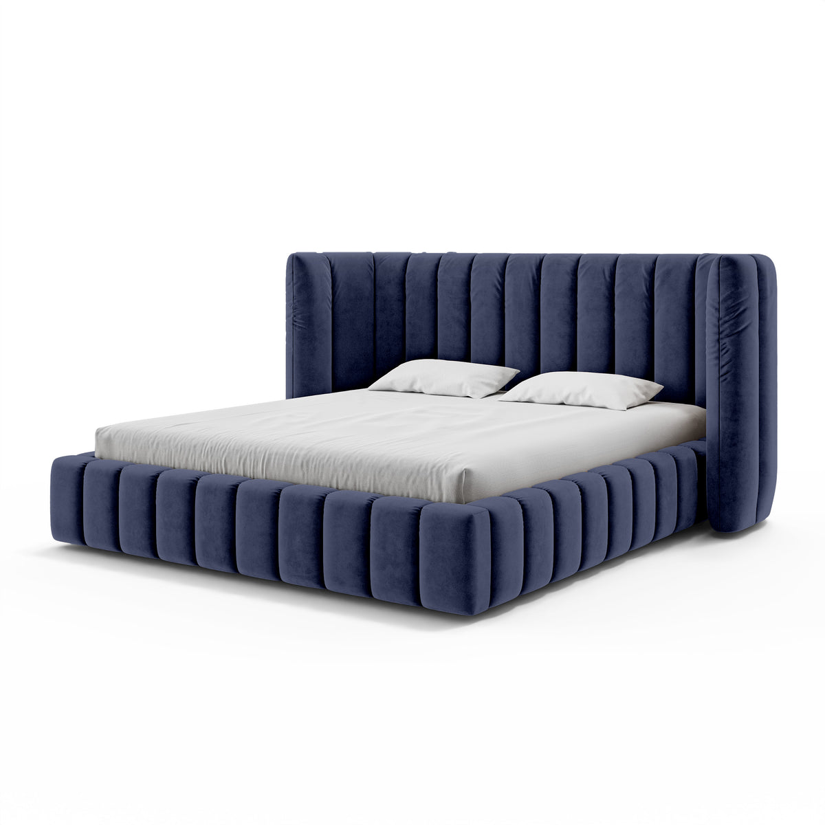 Polsterbett mit vertikaler Steppung und Bettkasten im Modern-Soft-Stil | Gianda