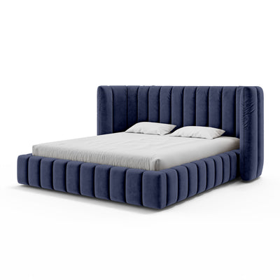 Polsterbett mit vertikaler Steppung und Bettkasten im Modern-Soft-Stil | Gianda