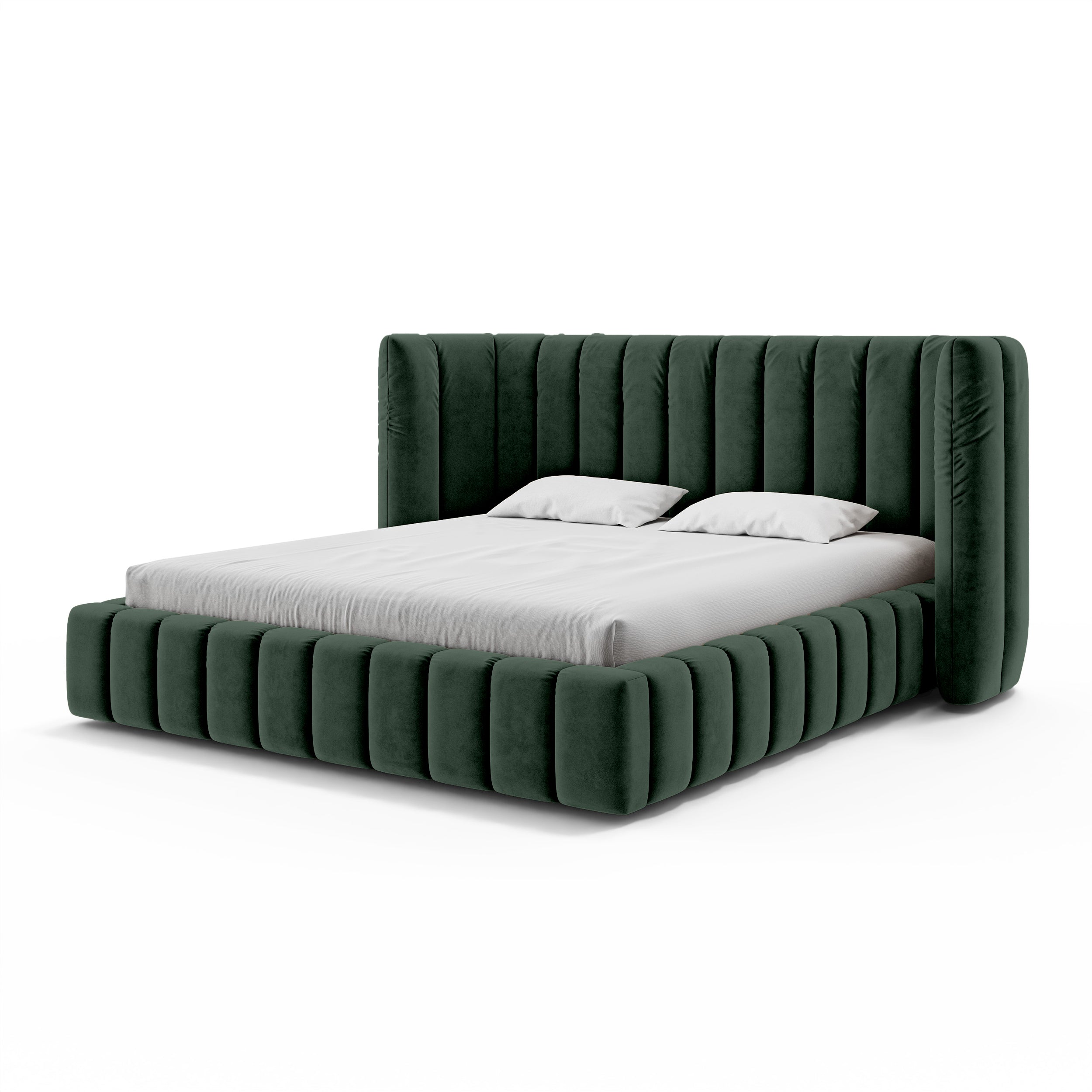 Polsterbett mit vertikaler Steppung und Bettkasten im Modern-Soft-Stil | Gianda