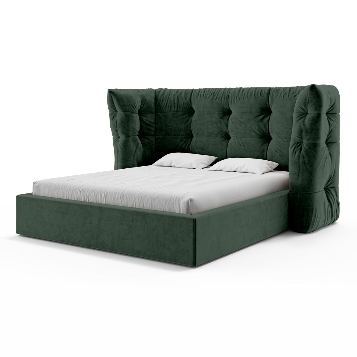 Polsterbett mit Steppung und Bettkasten im Glamour-Stil | Diara