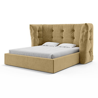 Polsterbett mit Steppung und Bettkasten im Glamour-Stil | Diara