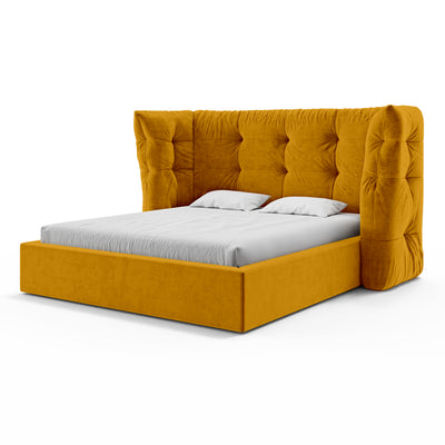 Polsterbett mit Steppung und Bettkasten im Glamour-Stil | Diara