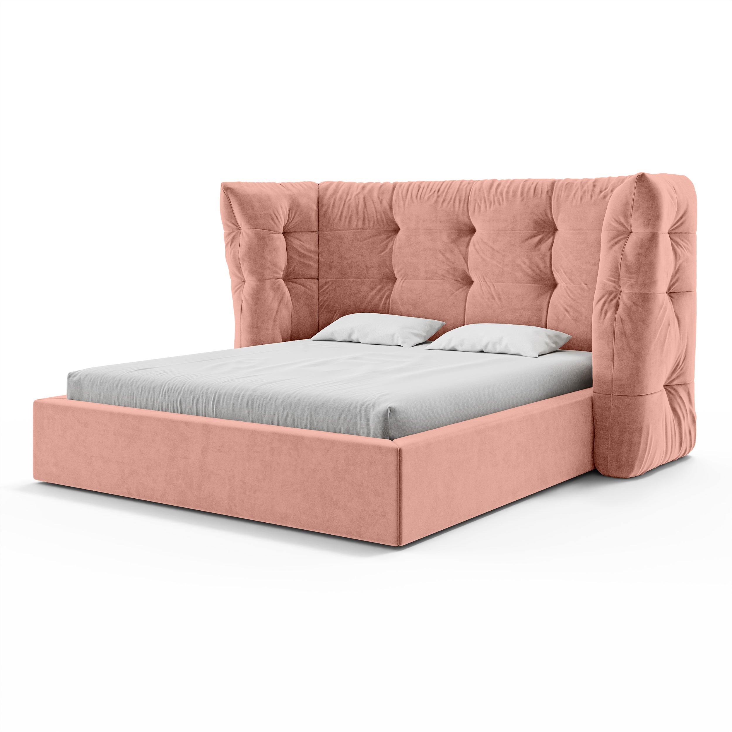 Polsterbett mit Steppung und Bettkasten im Glamour-Stil | Diara