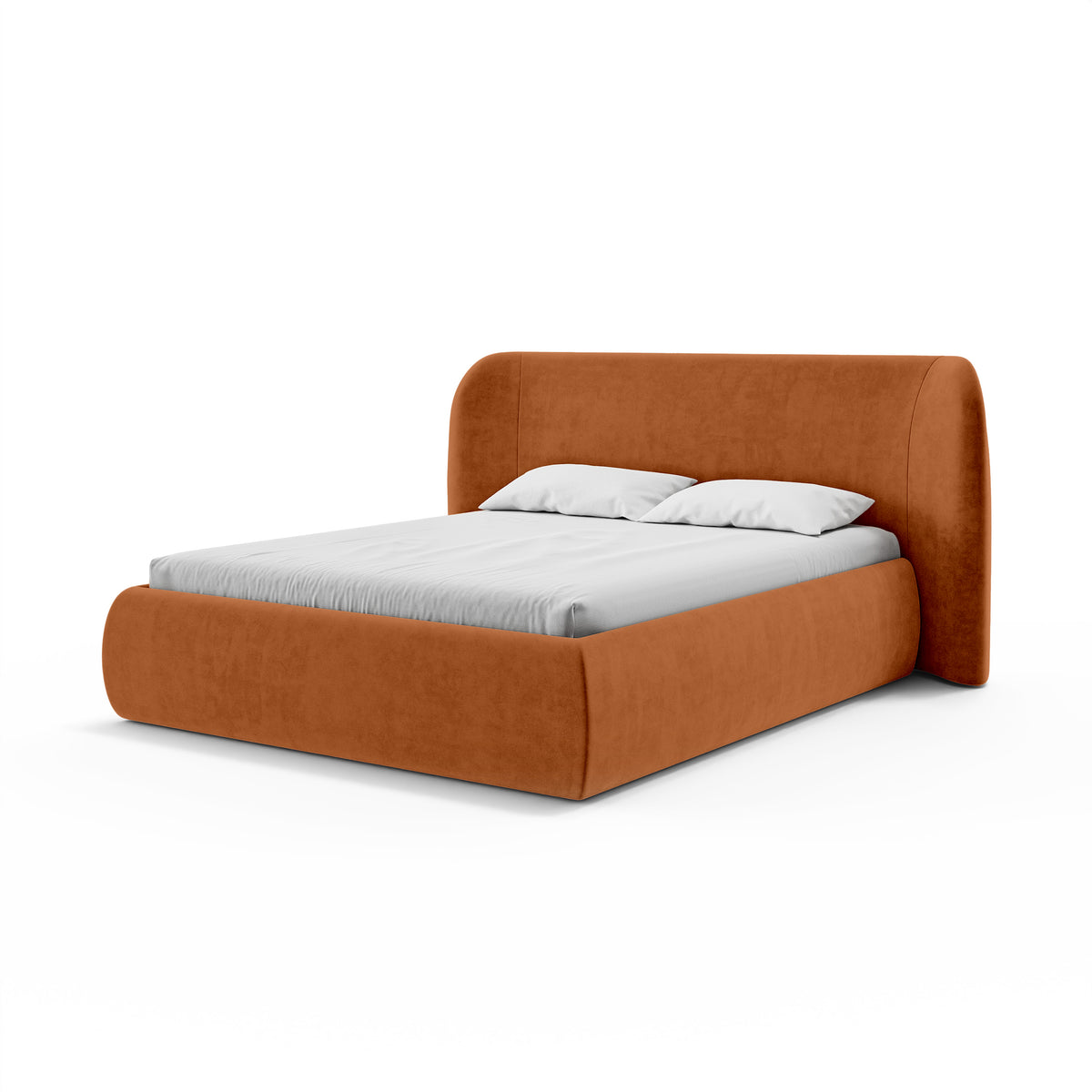 Polsterbett mit Bettkasten im Modern-Soft-Stil | Frasspo