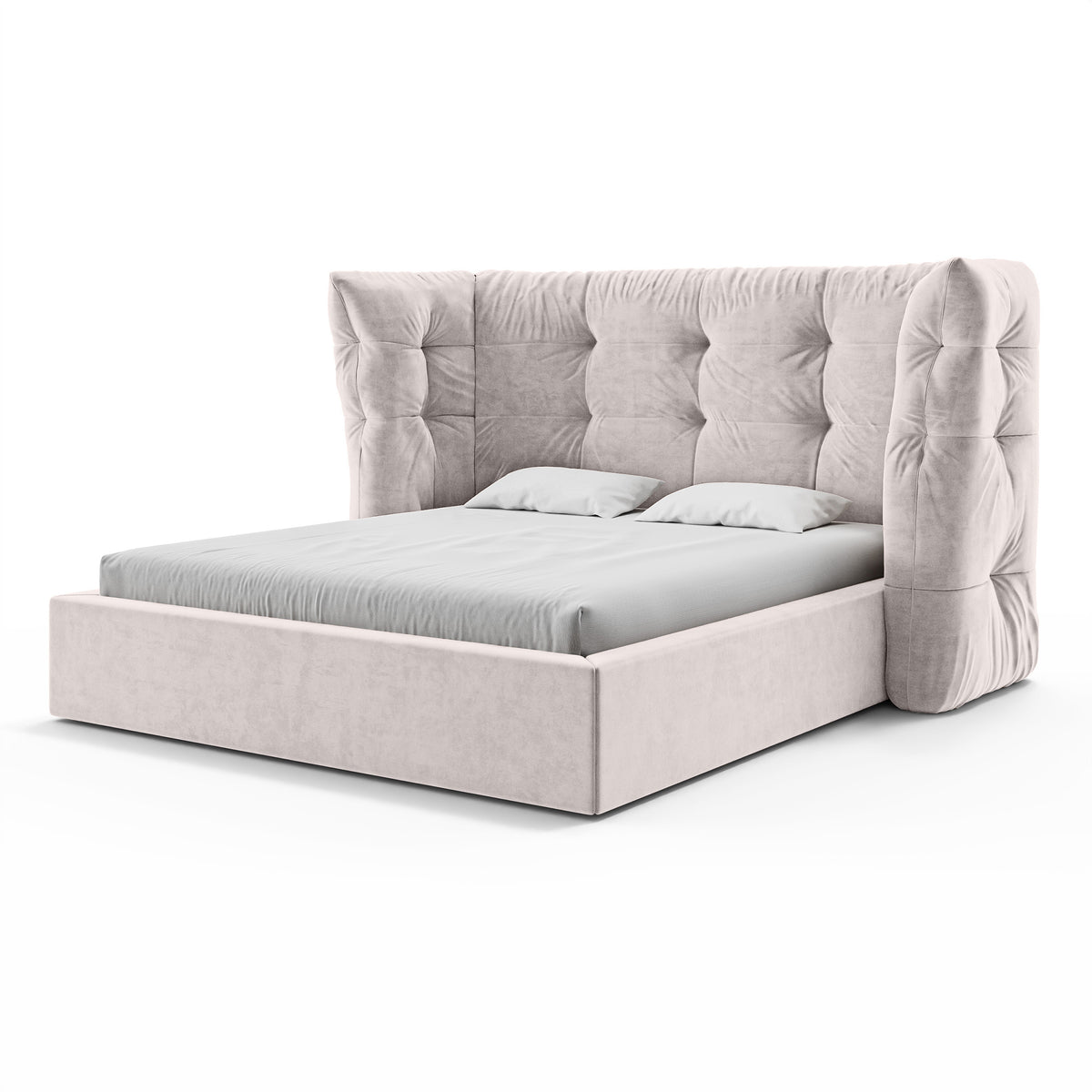 Polsterbett mit Steppung und Bettkasten im Glamour-Stil | Diara