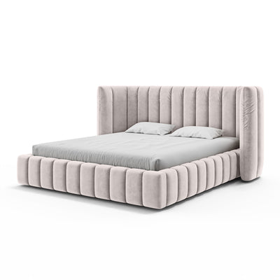 Polsterbett mit vertikaler Steppung und Bettkasten im Modern-Soft-Stil | Gianda