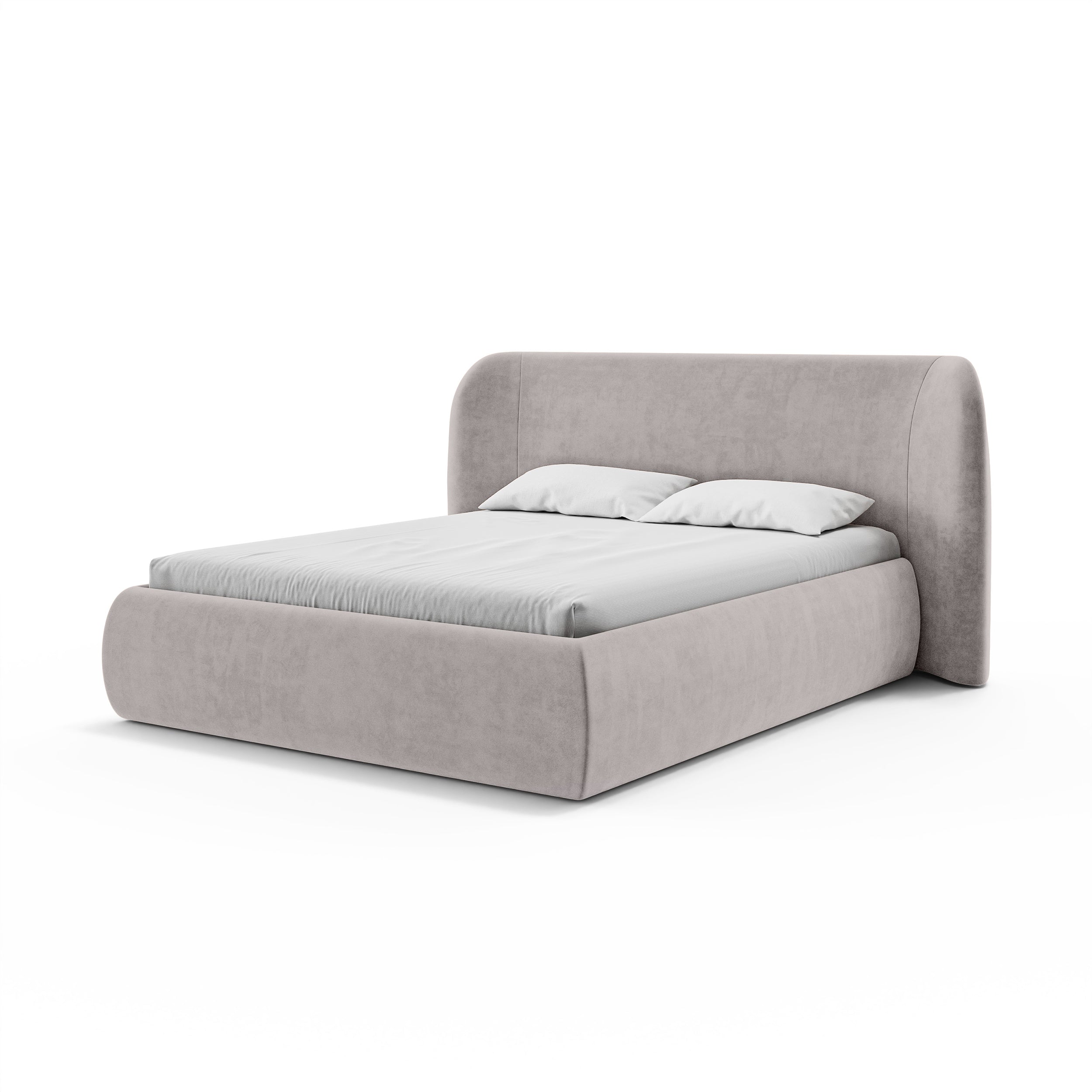 Polsterbett mit Bettkasten im Modern-Soft-Stil | Frasspo
