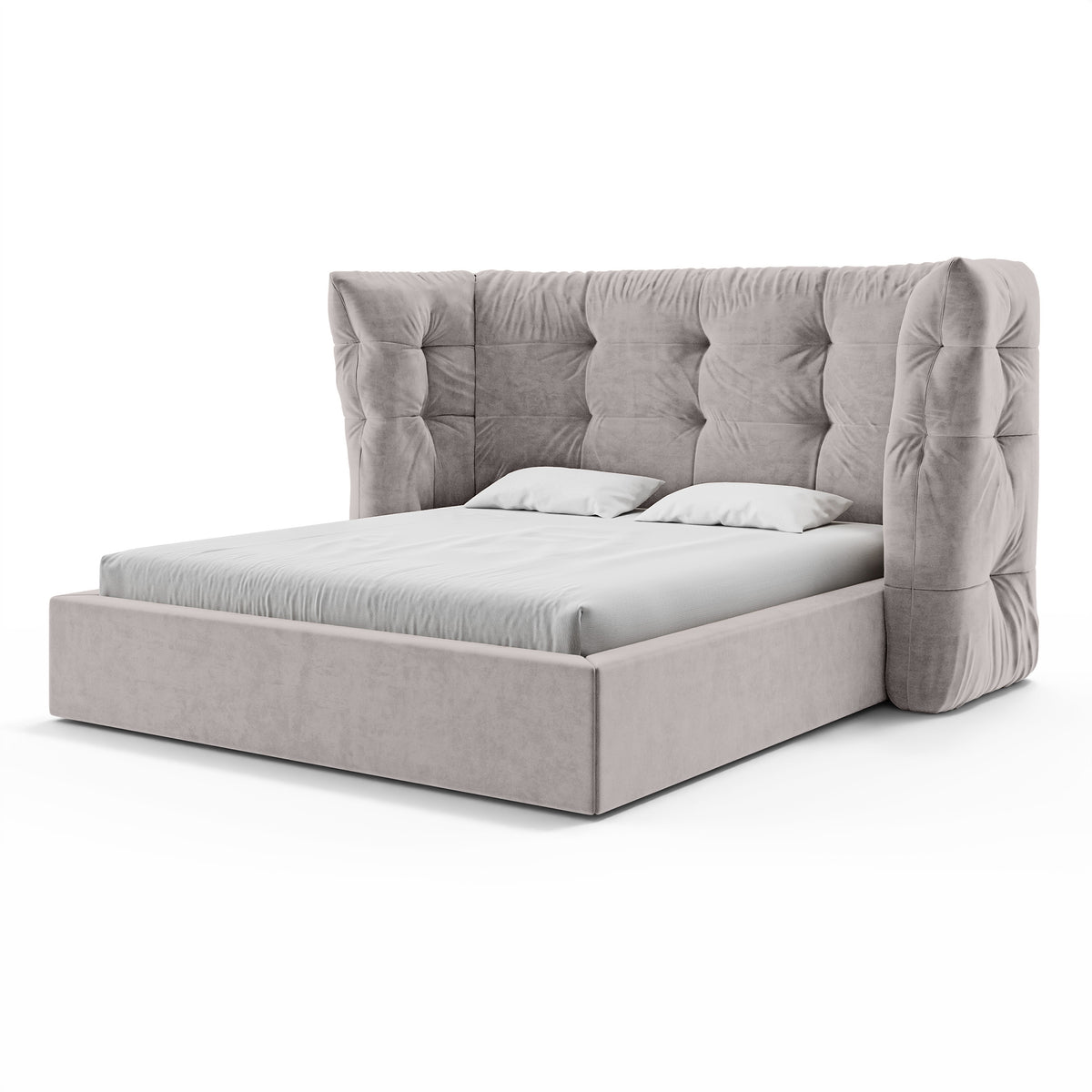Polsterbett mit Steppung und Bettkasten im Glamour-Stil | Diara