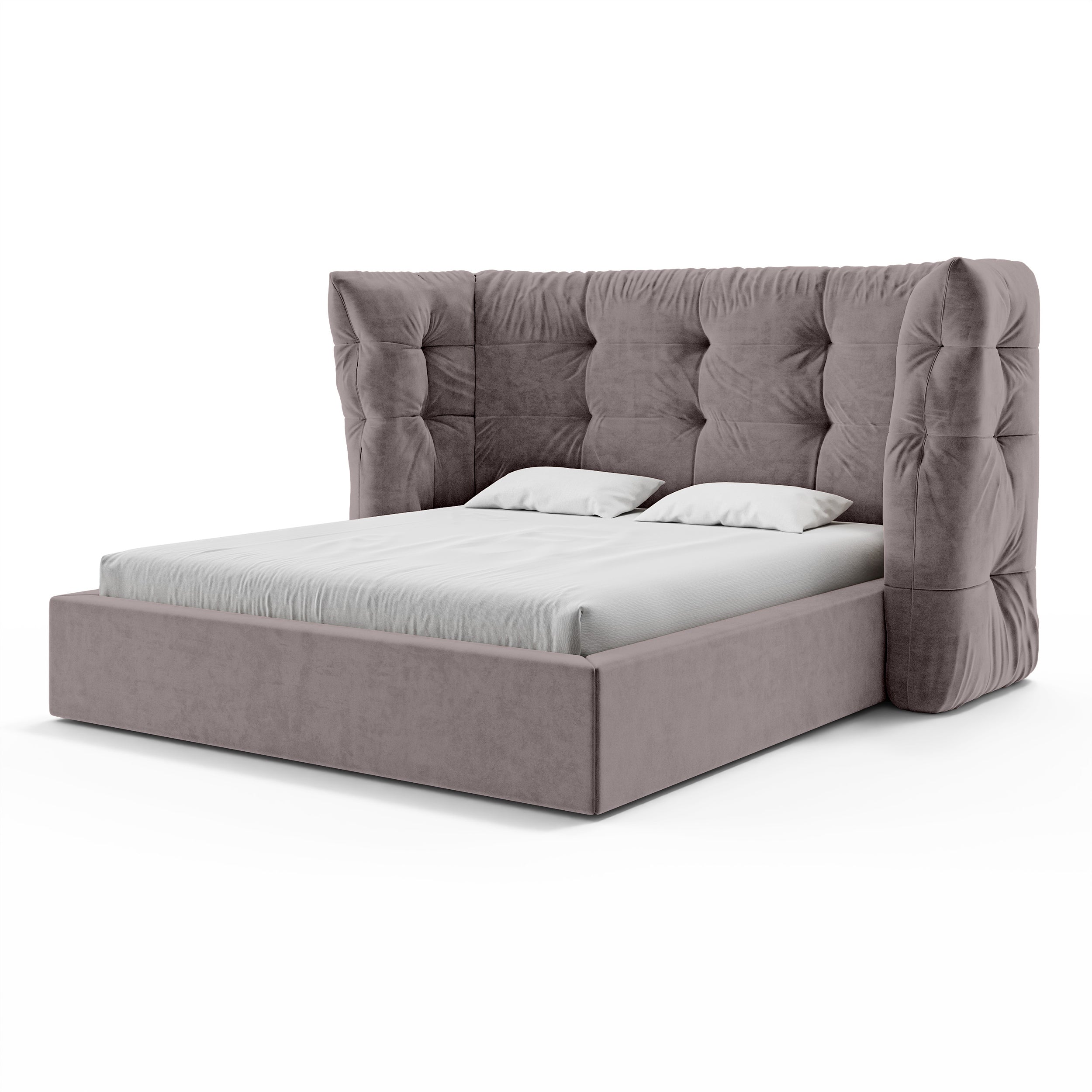Polsterbett mit Steppung und Bettkasten im Glamour-Stil | Diara