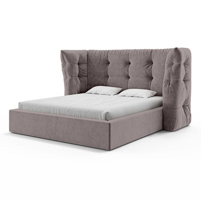 Polsterbett mit Steppung und Bettkasten im Glamour-Stil | Diara
